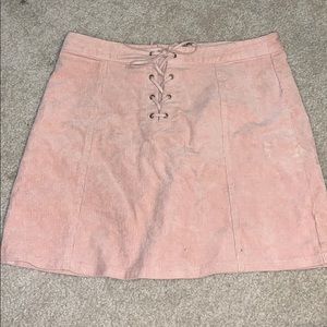 pink corduroy skirt